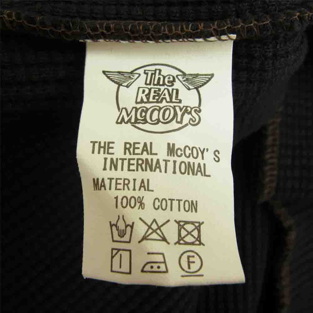 The REAL McCOY'S ザリアルマッコイズ MC17117 JOE McCOY WAFFLE HENLEY SHIRT L/S サーマルシャツ ワッフル ヘンリーネック 長袖 Tシャツ  ブラック系 M【美品】【中古】
