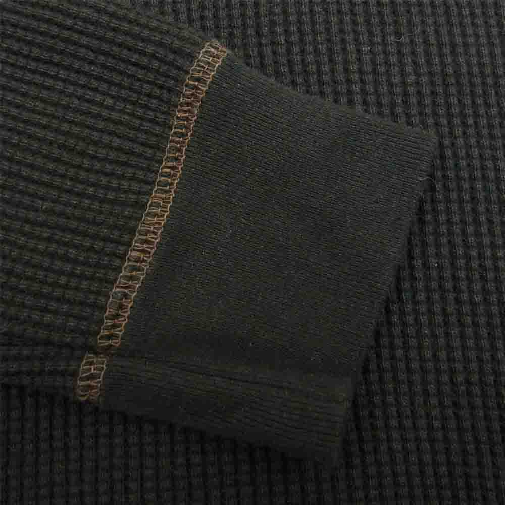 The REAL McCOY'S ザリアルマッコイズ MC17117 JOE McCOY WAFFLE HENLEY SHIRT L/S サーマルシャツ ワッフル ヘンリーネック 長袖 Tシャツ  ブラック系 M【美品】【中古】