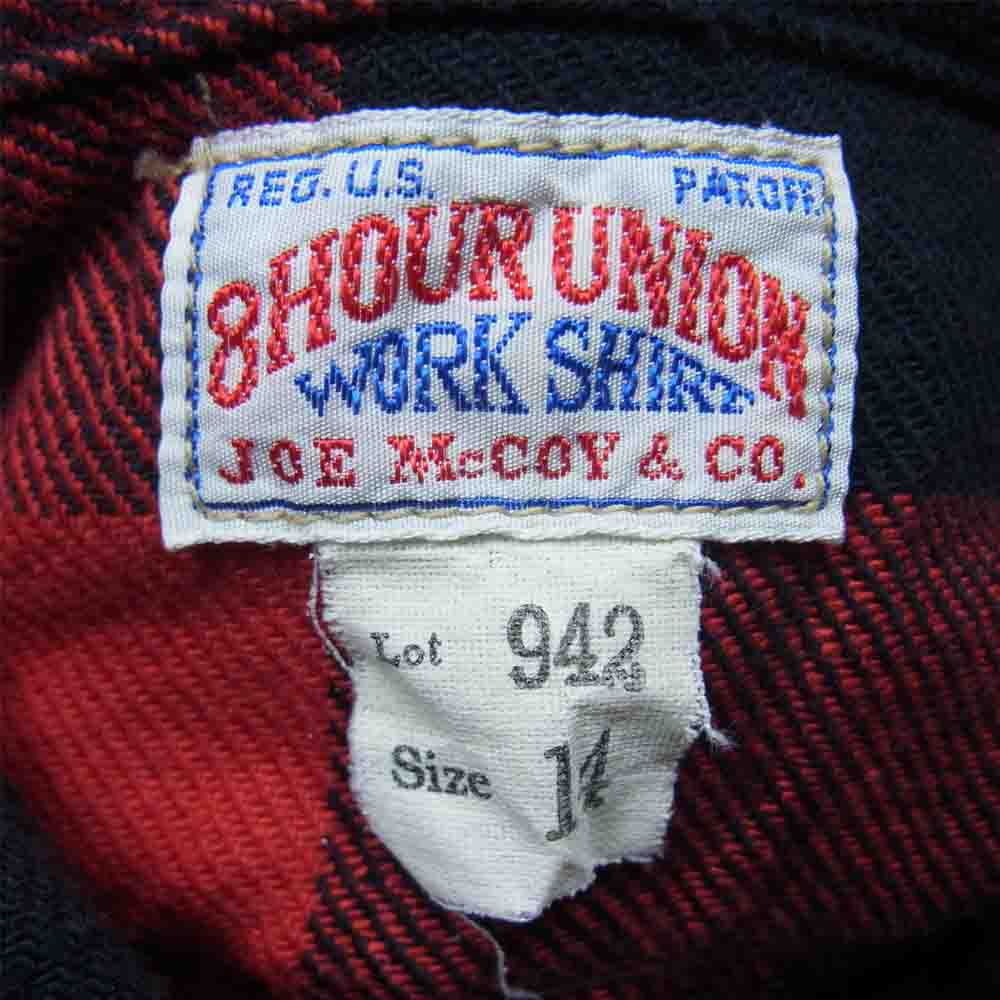 The REAL McCOY'S ザリアルマッコイズ MS20101 JOE McCOY 8HU BUFFALO CHECK FLANNEL SHIRT バッファロー チェック フランネルシャツ 長袖シャツ レッド系 14【中古】