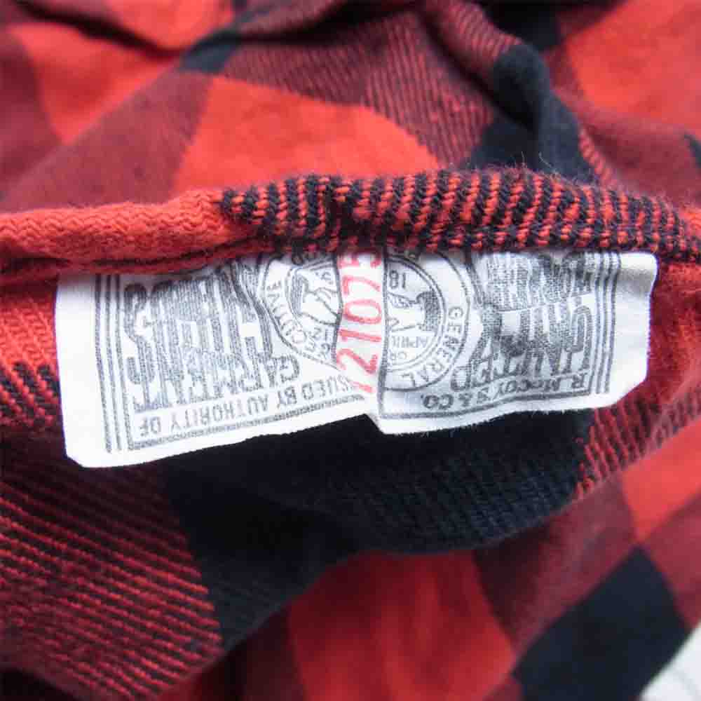 The REAL McCOY'S ザリアルマッコイズ MS20101 JOE McCOY 8HU BUFFALO CHECK FLANNEL SHIRT バッファロー チェック フランネルシャツ 長袖シャツ レッド系 14【中古】