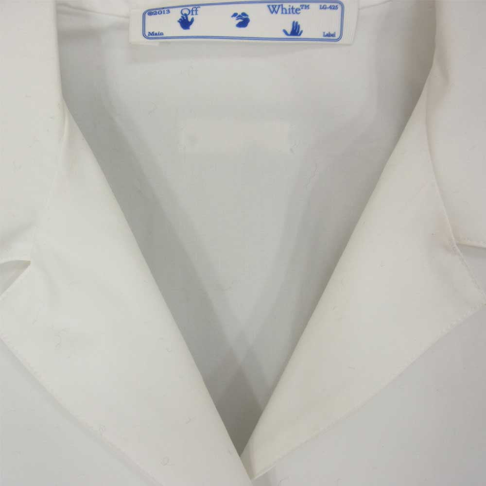 OFF-WHITE オフホワイト OWGA071F21FAB0050100 Bowling Shirt ボウリング 半袖 シャツ ホワイト系 38【新古品】【未使用】【中古】