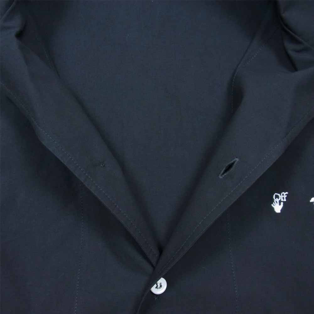OFF-WHITE オフホワイト OMGA196C99FAB0011001 OW LOGO HOLIDAY SHIRT ボウリング 半袖 シャツ ブラック系 S【新古品】【未使用】【中古】