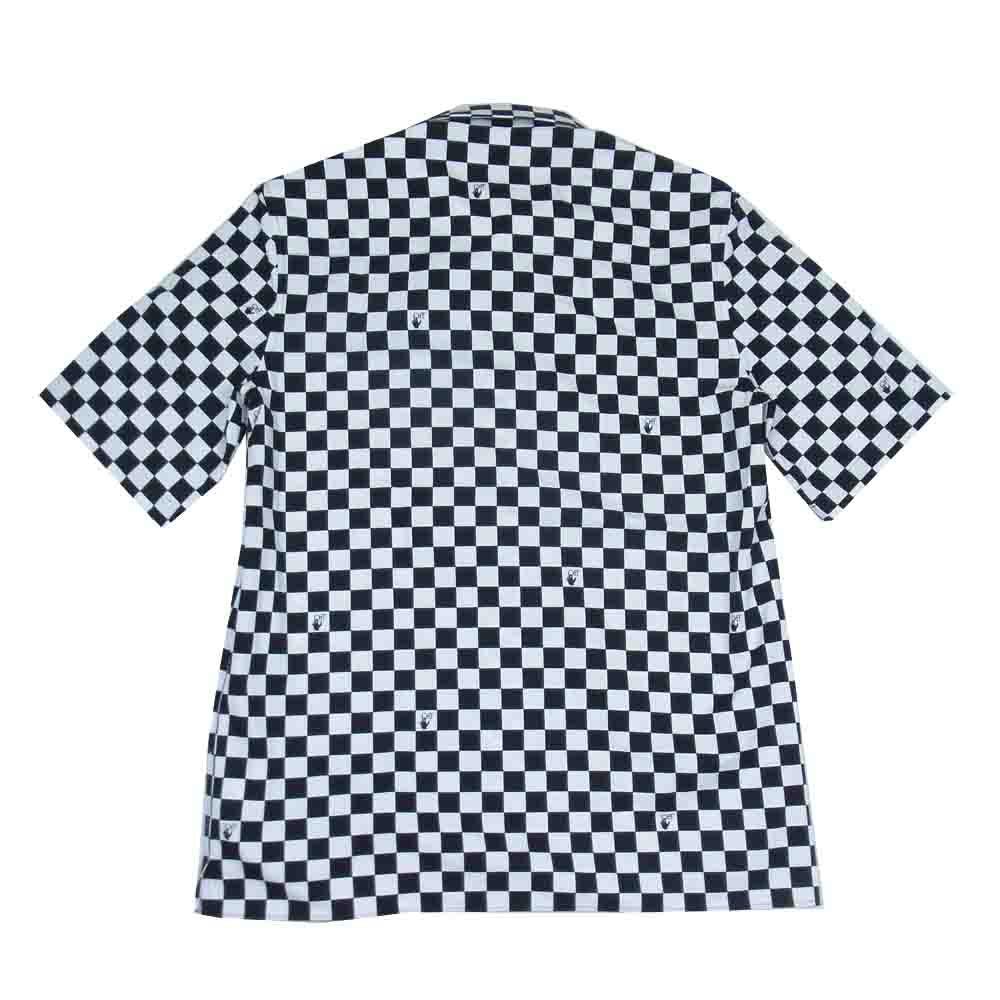 OFF-WHITE オフホワイト 22SS OMGA216S22FAB0021001 Checkerboard Print short-sleeve Shirt ブラック系 ホワイト系 S【新古品】【未使用】【中古】