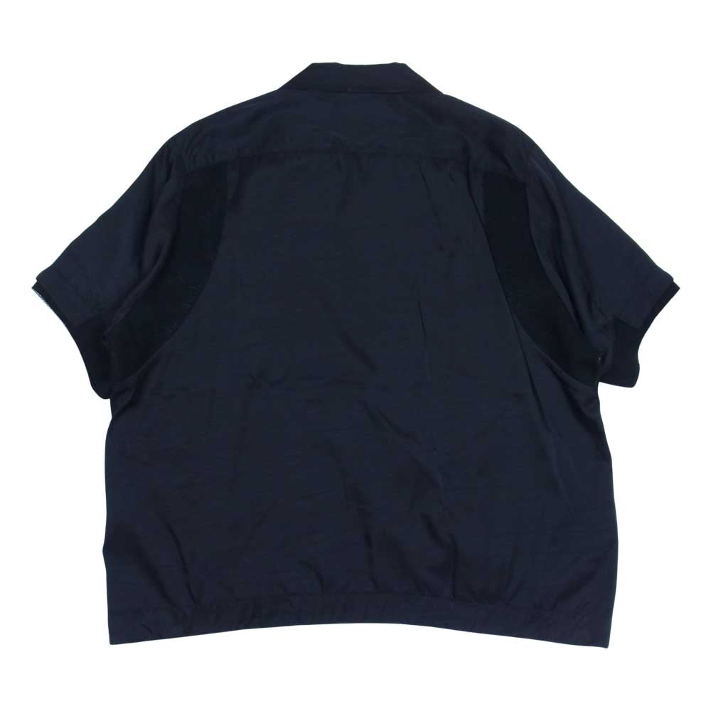 Sacai サカイ 22SS 22-02792M Cotton Twill Bowling Shirt コットン ツイル ボウリング 半袖 シャツ ブラック系 1【極上美品】【中古】