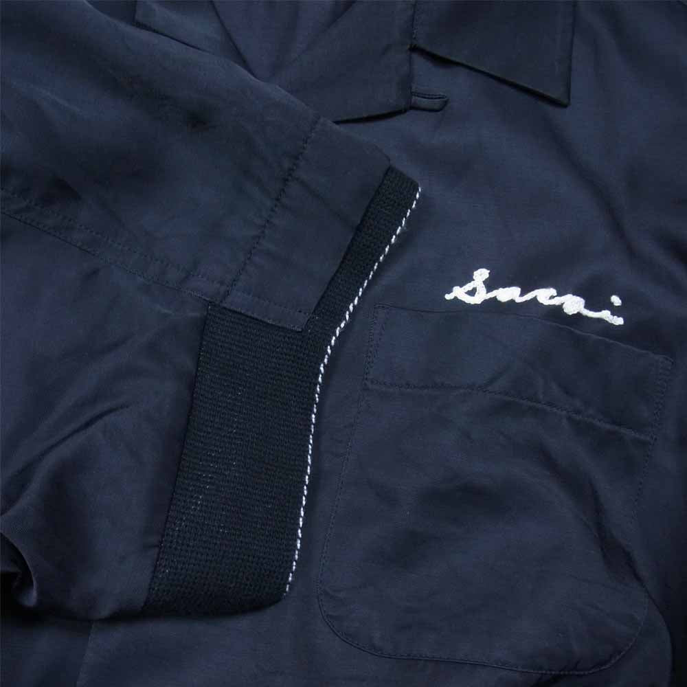 Sacai サカイ 22SS 22-02792M Cotton Twill Bowling Shirt コットン ツイル ボウリング 半袖 シャツ ブラック系 1【極上美品】【中古】