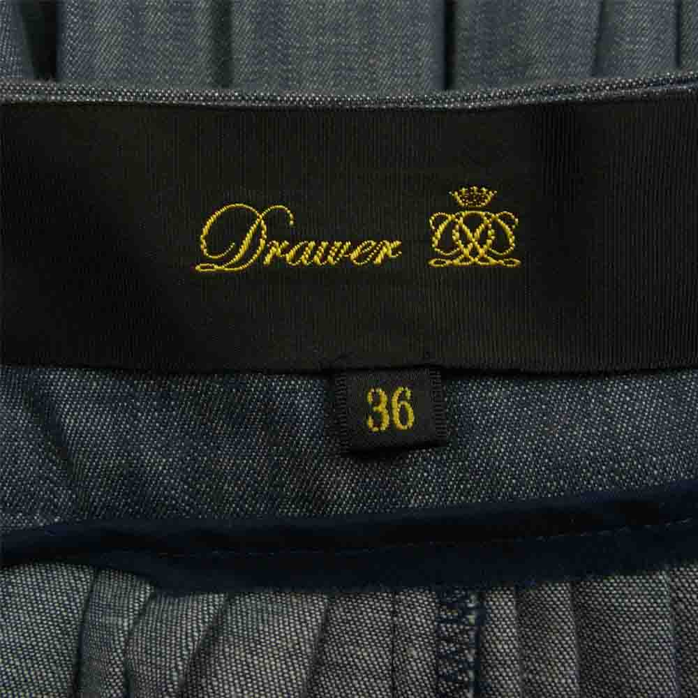 Drawer ドゥロワー デニム プリーツ スカート インディゴブルー系 36【中古】