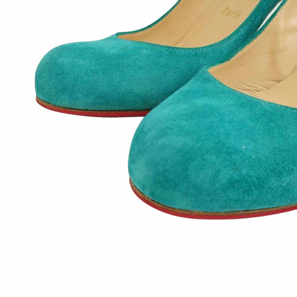 Christian Louboutin クリスチャンルブタン スエード ヒール パンプス ターコイズ系 36【中古】