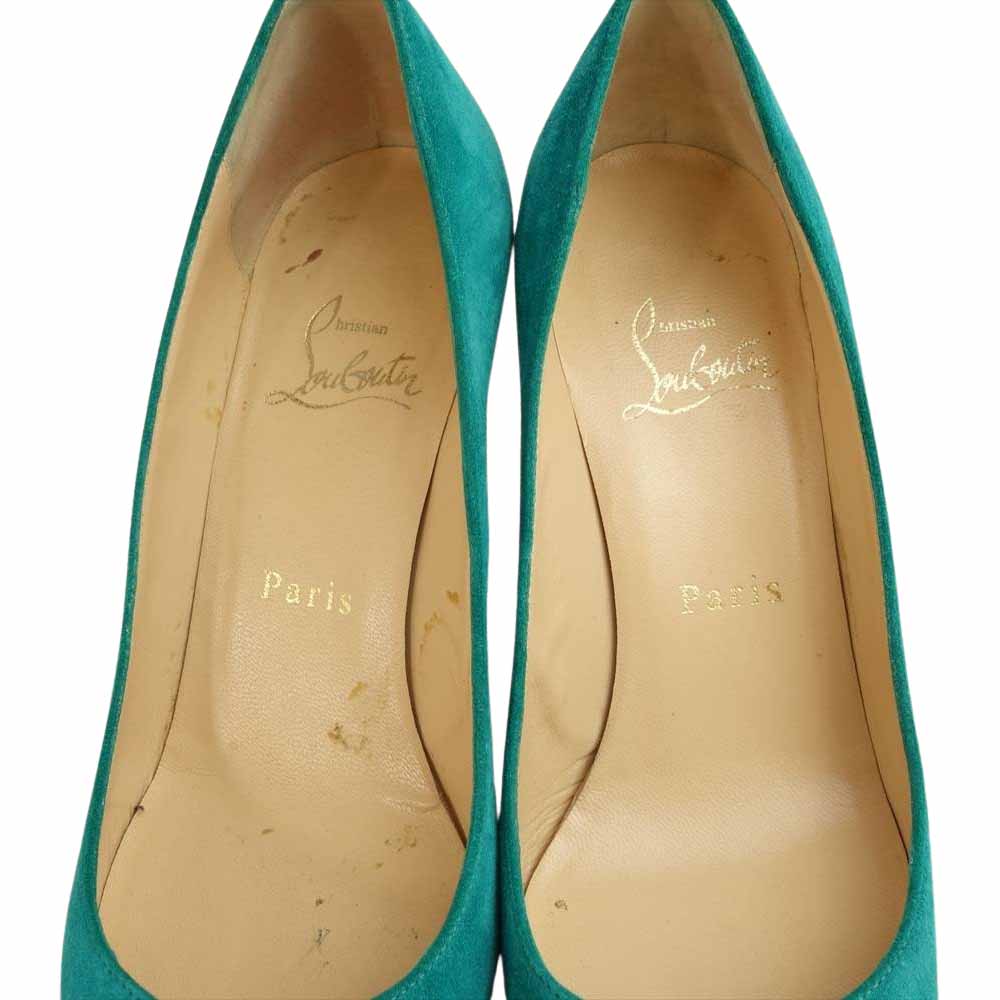 Christian Louboutin クリスチャンルブタン スエード ヒール パンプス ターコイズ系 36【中古】