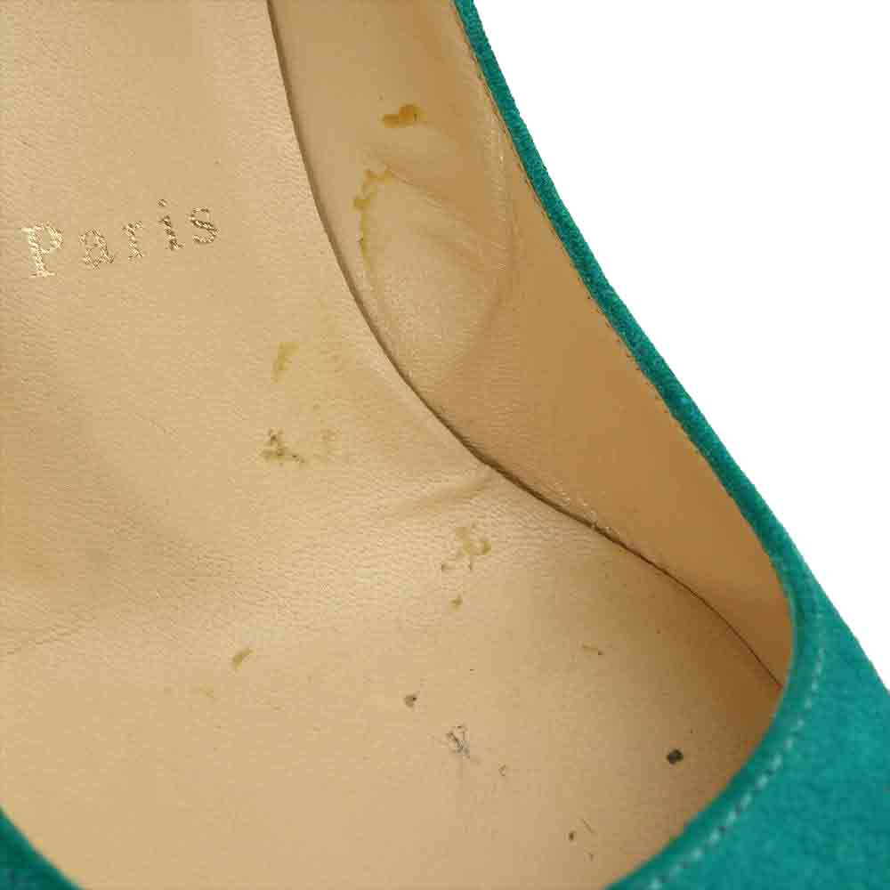 Christian Louboutin クリスチャンルブタン スエード ヒール パンプス ターコイズ系 36【中古】