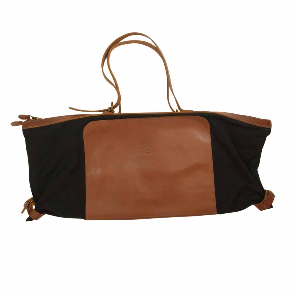IL BISONTE イルビゾンテ レザー キャンバス トート ブラウン系 ブラック系【中古】