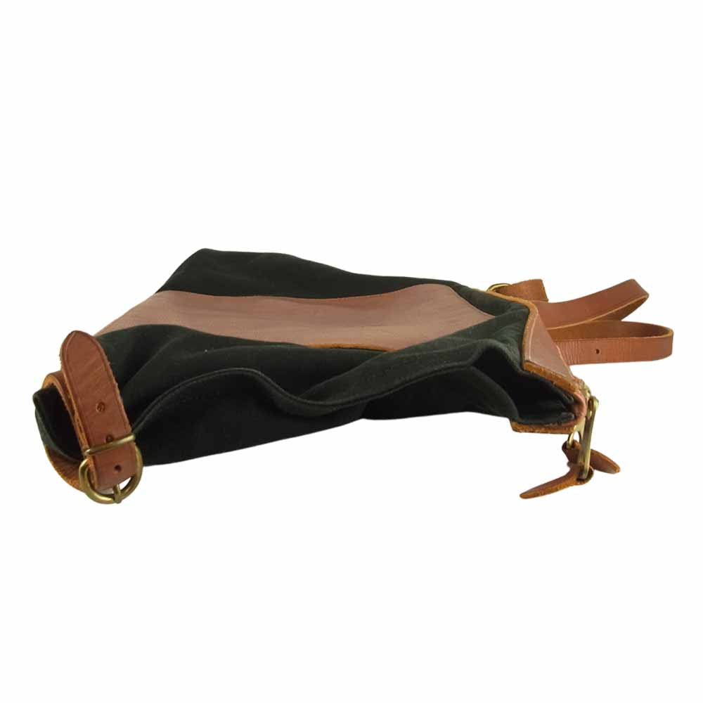 IL BISONTE イルビゾンテ レザー キャンバス トート ブラウン系 ブラック系【中古】