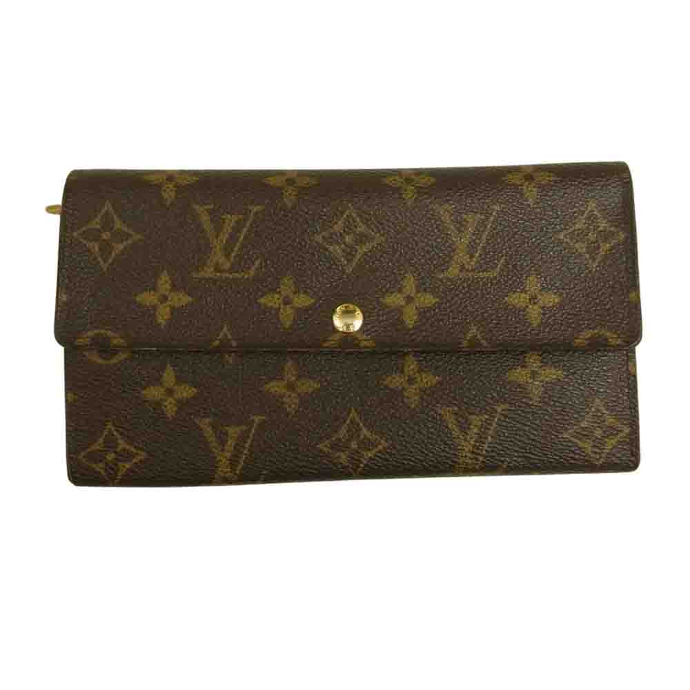 LOUIS VUITTON ルイ・ヴィトン M61734 モノグラム ポルト フォイユ サラ 長財布 ブラウン系【中古】