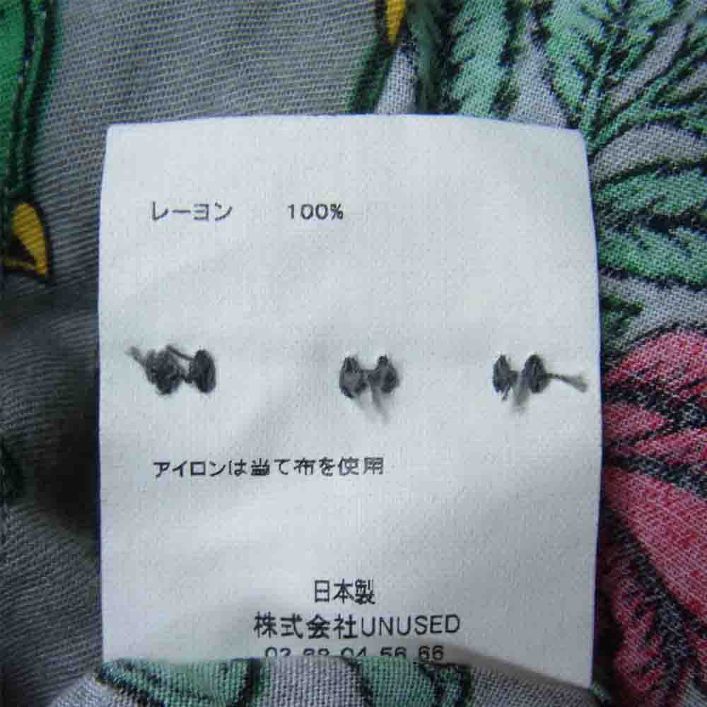 UNUSED アンユーズド 18SS US1440 ROSE PATTERN LONG-SLEEVE SHIRT ローズ プリント 開襟 レーヨン シャツ グレー系 1【中古】