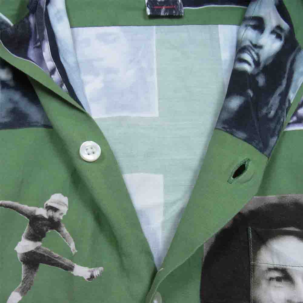 WACKO MARIA ワコマリア 18AW BOB MARLEY HAWAIIAN SHIRT ボブマーリー アロハ ハワイアン プリント シャツ グリーン系 M【中古】