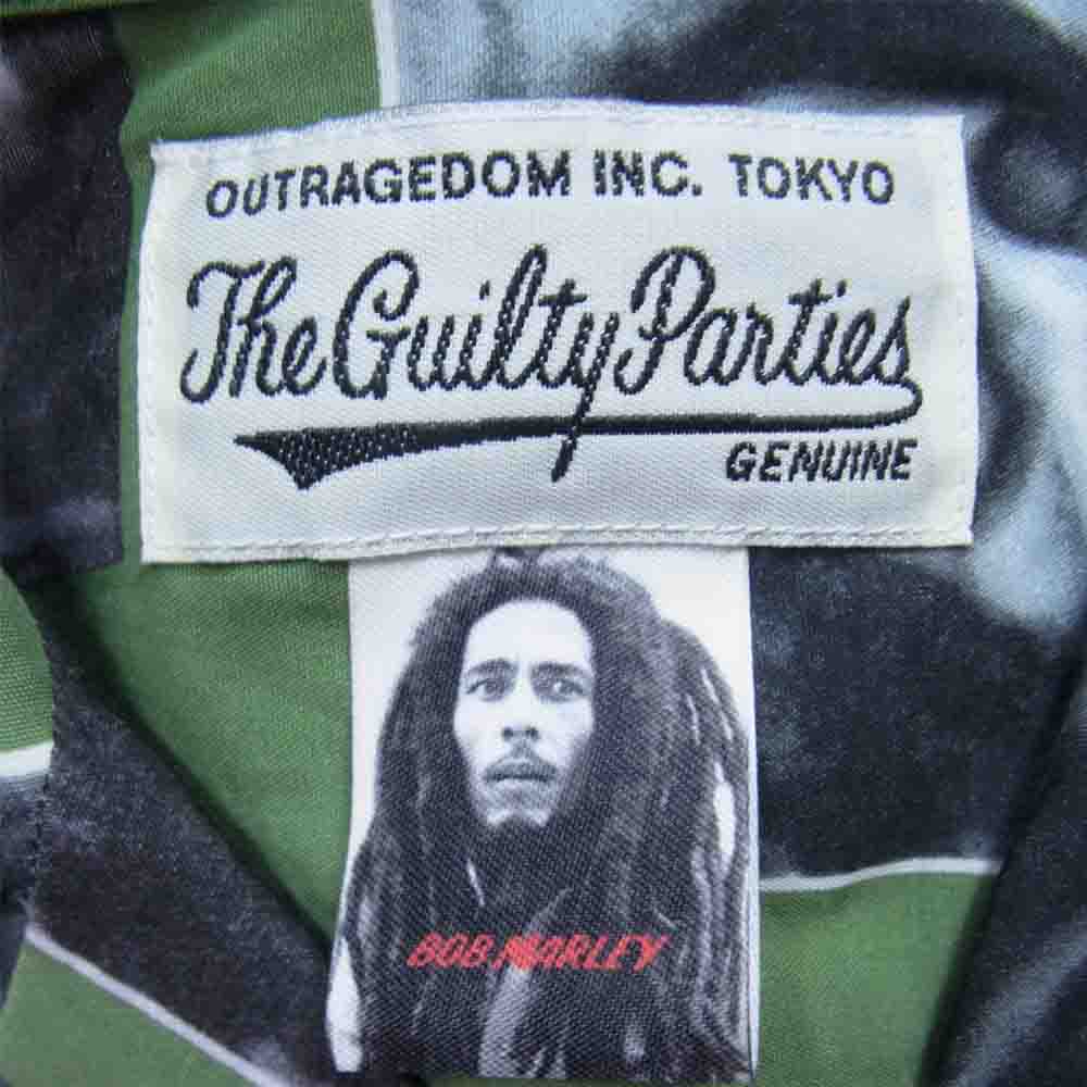 WACKO MARIA ワコマリア 18AW BOB MARLEY HAWAIIAN SHIRT ボブマーリー アロハ ハワイアン プリント シャツ グリーン系 M【中古】