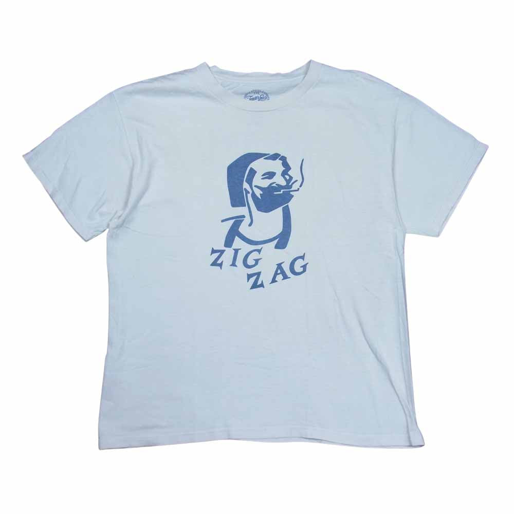 TENDERLOIN テンダーロイン T-TEE ZIG ZAG ジグザグ プリント 半袖 Tシャツ ホワイト系 L【中古】