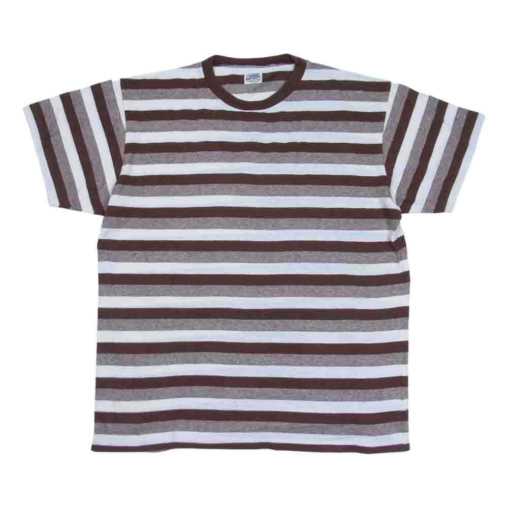 TENDERLOIN テンダーロイン T-TEE BORDER ボタン 半袖 Tシャツ ブラウン系 XL【中古】