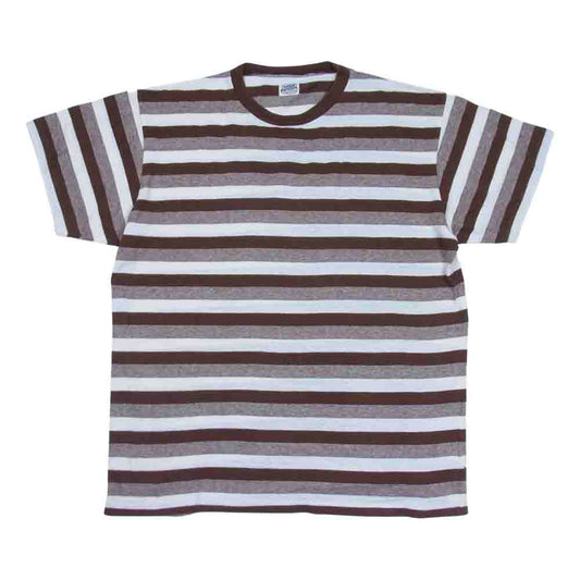 TENDERLOIN テンダーロイン T-TEE BORDER ボタン 半袖 Tシャツ ブラウン系 XL【中古】