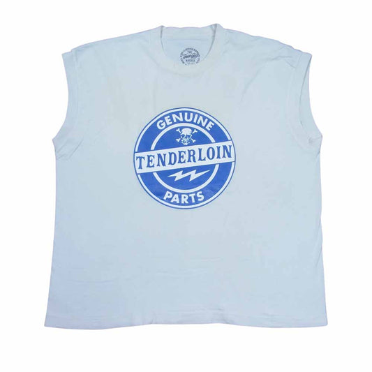 TENDERLOIN テンダーロイン T-N/S TEE 1 GENUINE PARTS サークル スカル サンダー ノースリーブ Tシャツ ホワイト系 L【中古】