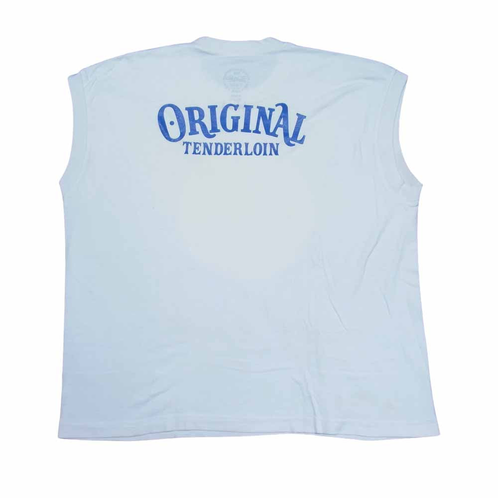 TENDERLOIN テンダーロイン T-N/S TEE 1 GENUINE PARTS サークル スカル サンダー ノースリーブ Tシャツ ホワイト系 L【中古】