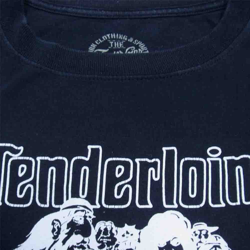 TENDERLOIN テンダーロイン T-TEE 2 バイカーズ プリント 半袖 Tシャツ ダークネイビー系 L【中古】