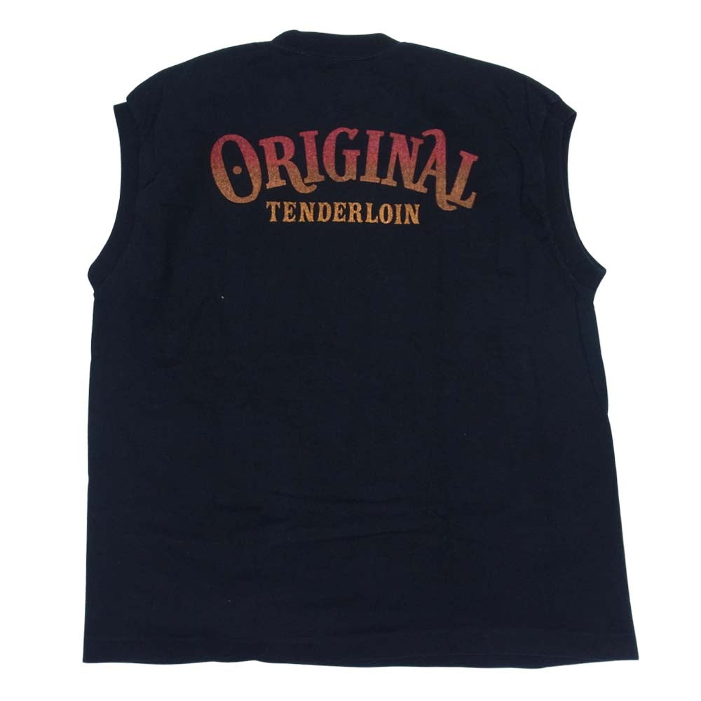 TENDERLOIN テンダーロイン T-N/S TEE イーグル プリント ノースリーブ Tシャツ ブラック系 L【中古】