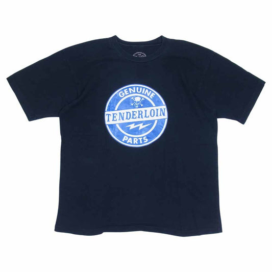 TENDERLOIN テンダーロイン T-TEE GENUINE PARTS サークル スカル サンダー 半袖 Tシャツ ネイビー系 L【中古】