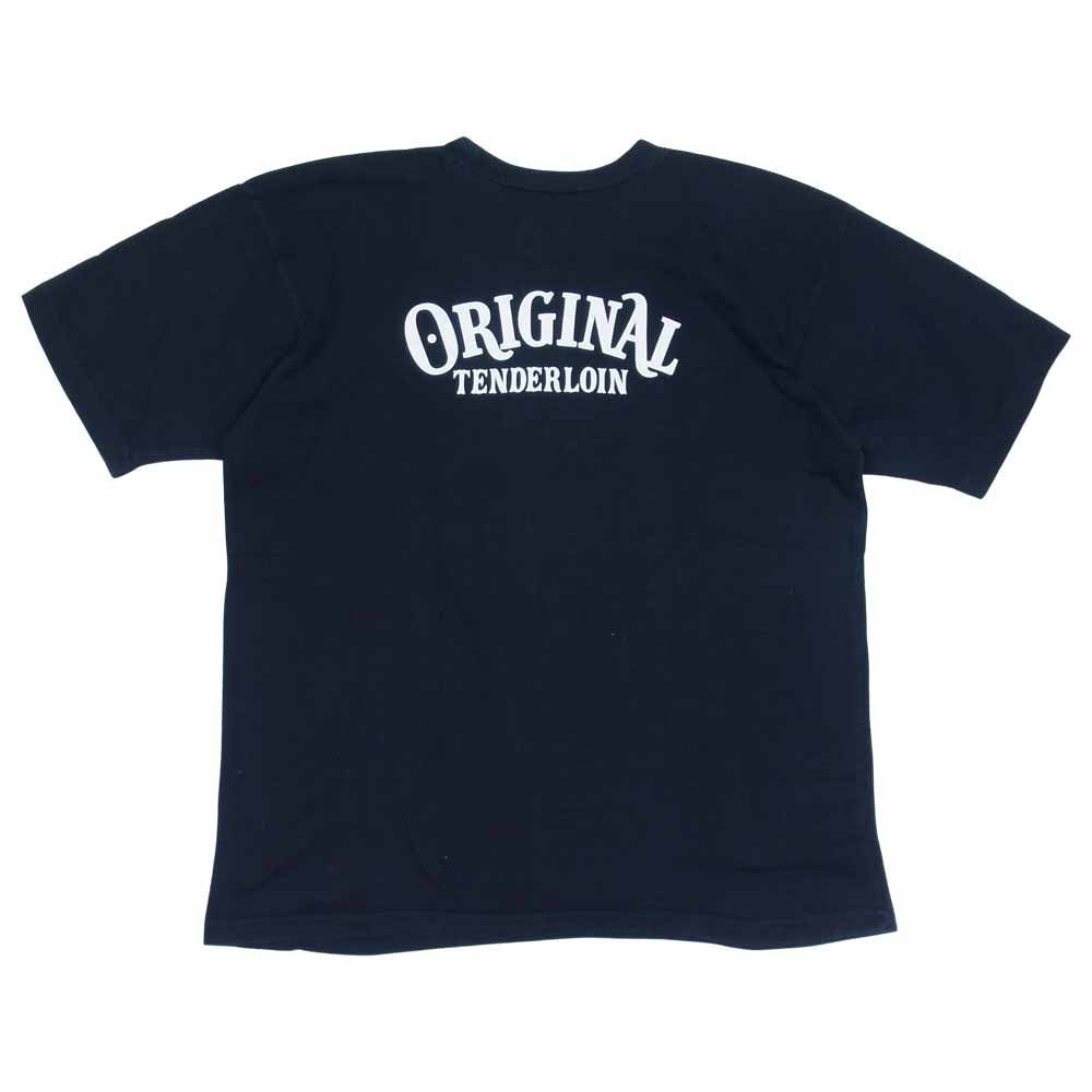 TENDERLOIN テンダーロイン T-TEE GENUINE PARTS サークル スカル サンダー 半袖 Tシャツ ネイビー系 L【中古】