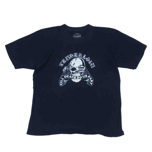 TENDERLOIN テンダーロイン T-TEE 5 TILL DEATH DO US PART 半袖Tシャツ ダークネイビー系 L【中古】