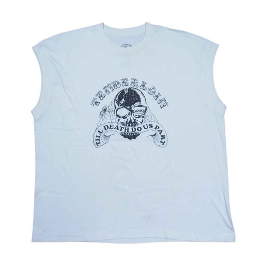 TENDERLOIN テンダーロイン T-N/S TEE SKULL SPIDER スカル スパイダー ノースリーブ Tシャツ ホワイト系 L【中古】
