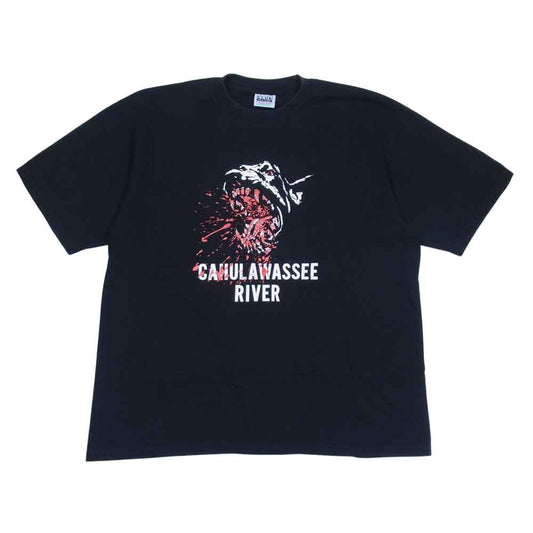 TENDERLOIN テンダーロイン PRO CLUB CAHULAWASSEE RIVER プリント 半袖Tシャツ ダークネイビー系 XL【中古】
