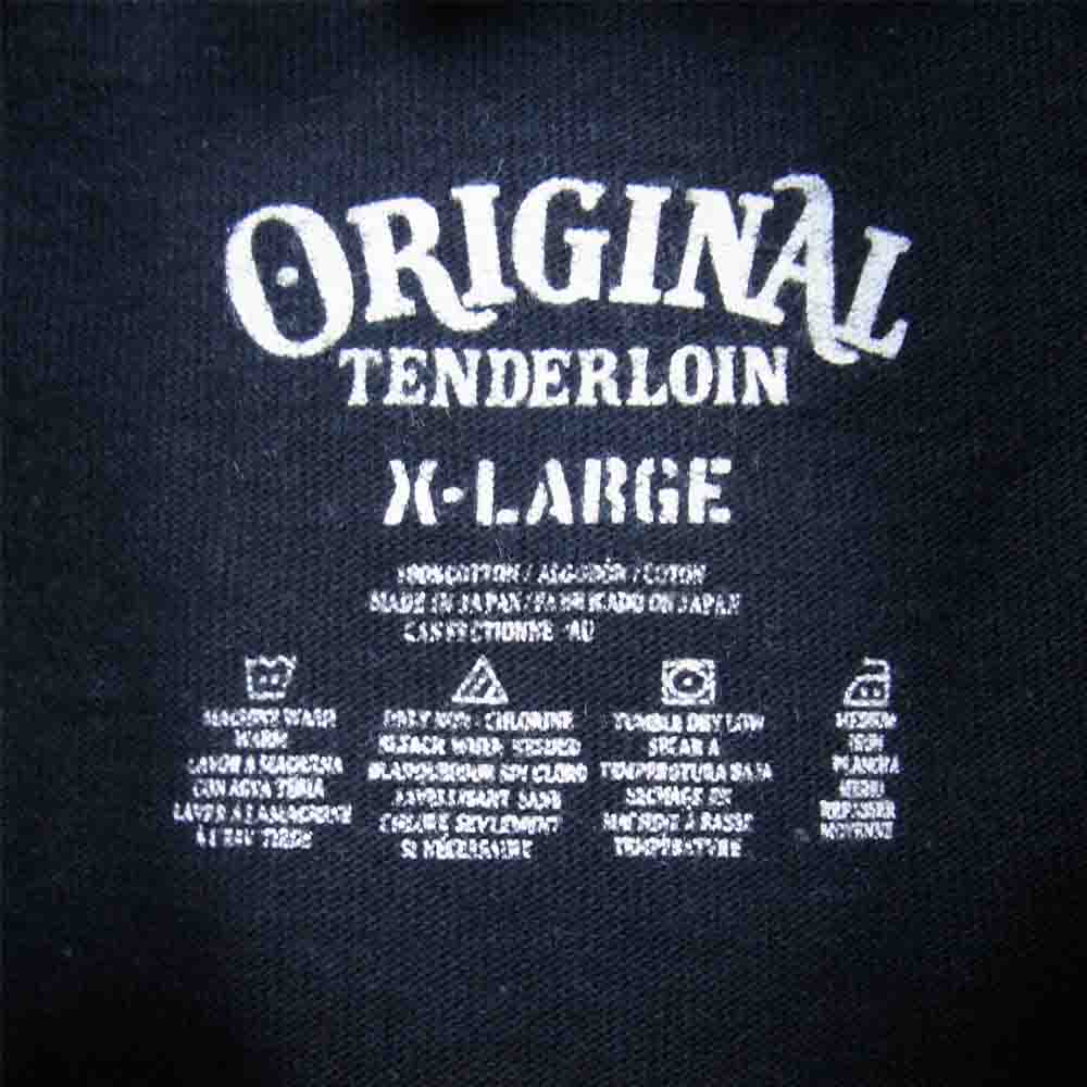 TENDERLOIN テンダーロイン PRO CLUB CAHULAWASSEE RIVER プリント 半袖Tシャツ ダークネイビー系 XL【中古】