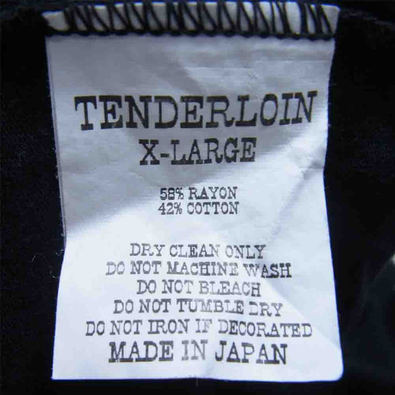 TENDERLOIN テンダーロイン T-RAYON NFL 3/4 BS ボルネオ スカル プリント レーヨン 3/4袖 Tシャツ ブラック系 XL【中古】