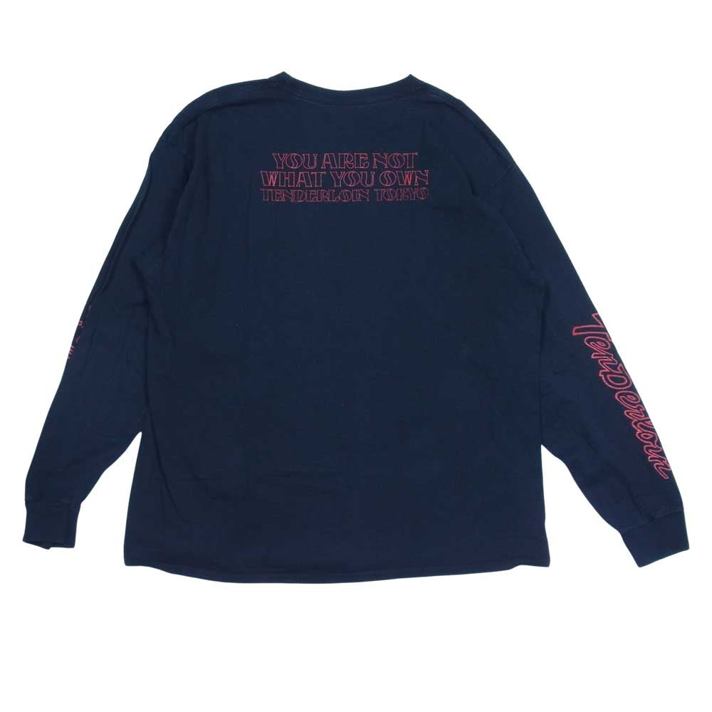 TENDERLOIN テンダーロイン T-TEE L/S LHS スカル プリント 長袖Tシャツ ネイビー系 XL【中古】