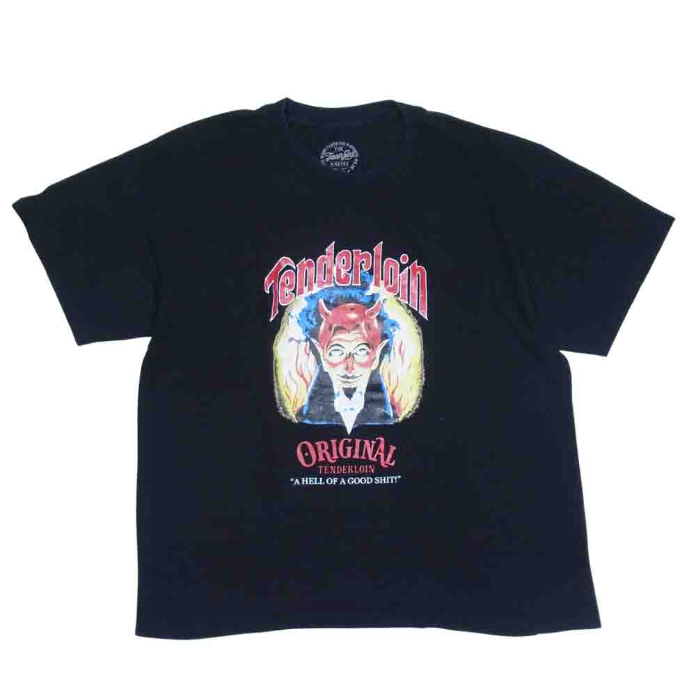 TENDERLOIN テンダーロイン T-TEE ON オールドニック プリント 半袖Tシャツ ブラック系 L【中古】