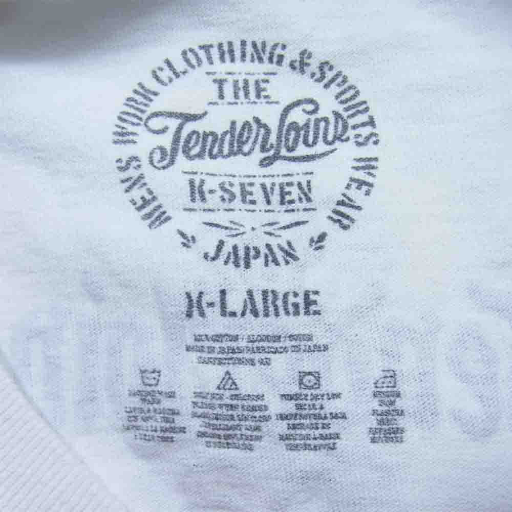 TENDERLOIN テンダーロイン T-TEE ロゴ プリント 半袖 Tシャツ ホワイト系 XL【中古】