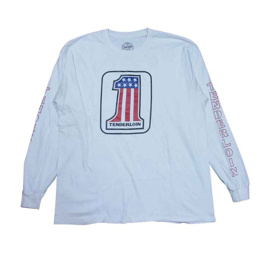 TENDERLOIN テンダーロイン T-TEE No.1 プリント 長袖 Tシャツ ホワイト系 XL【中古】