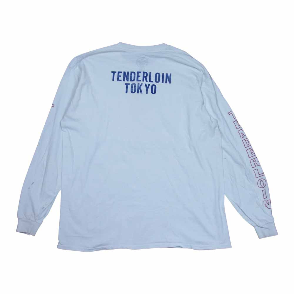TENDERLOIN テンダーロイン T-TEE No.1 プリント 長袖 Tシャツ ホワイト系 XL【中古】