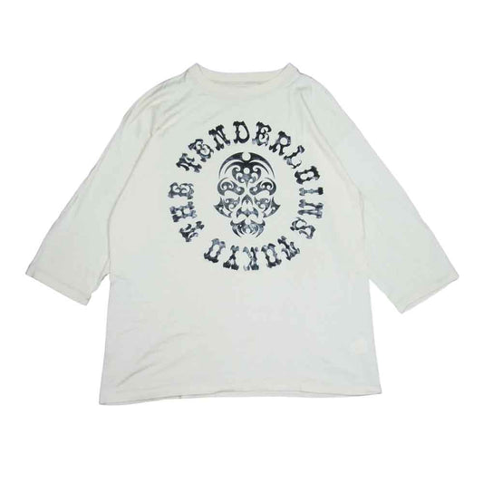 TENDERLOIN テンダーロイン T-RAYON NFL 3/4 BS ボルネオ スカル プリント レーヨン 3/4袖 Tシャツ オフホワイト系 L【中古】