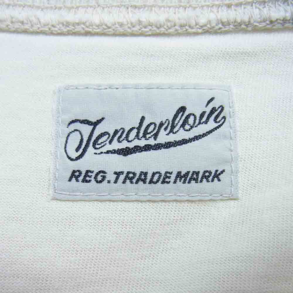 TENDERLOIN テンダーロイン T-RAYON NFL 3/4 BS ボルネオ スカル プリント レーヨン 3/4袖 Tシャツ オフホワイト系 L【中古】