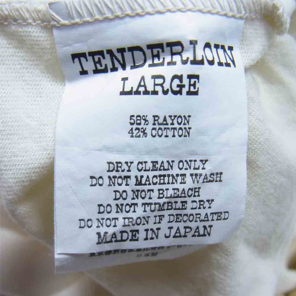 TENDERLOIN テンダーロイン T-RAYON NFL 3/4 BS ボルネオ スカル プリント レーヨン 3/4袖 Tシャツ オフホワイト系 L【中古】
