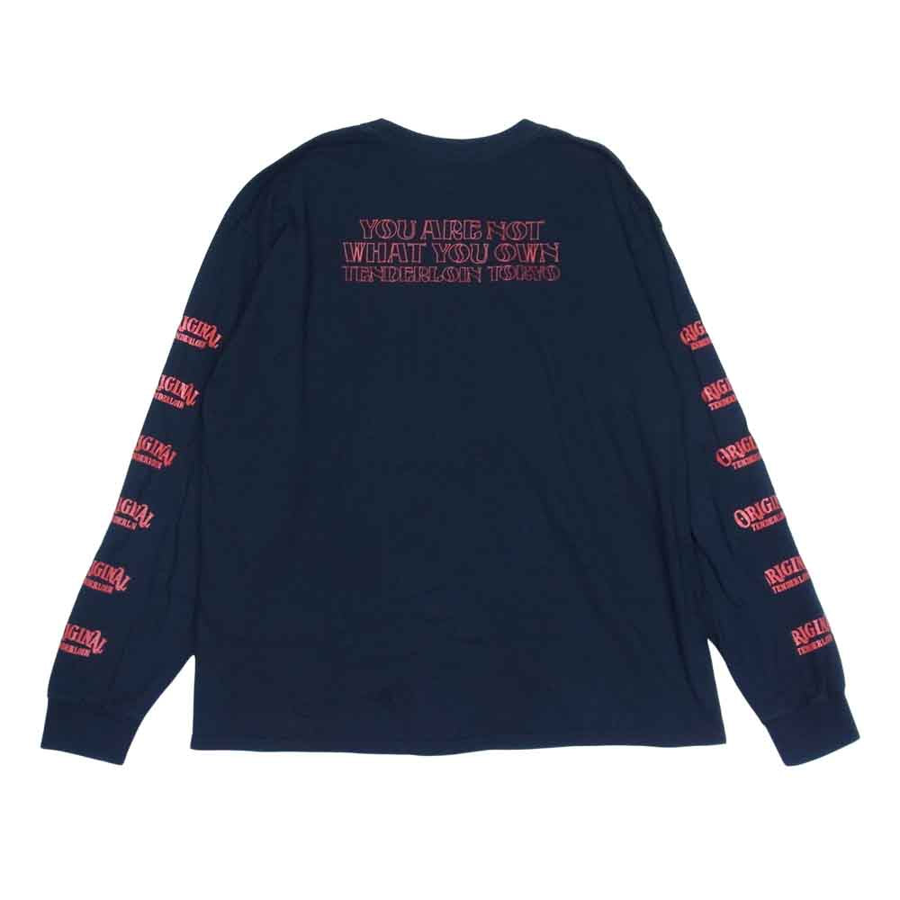 TENDERLOIN テンダーロイン T-TEE L/S ON ヤングオールドニック プリント 長袖Ｔシャツ ネイビー系 XL【中古】