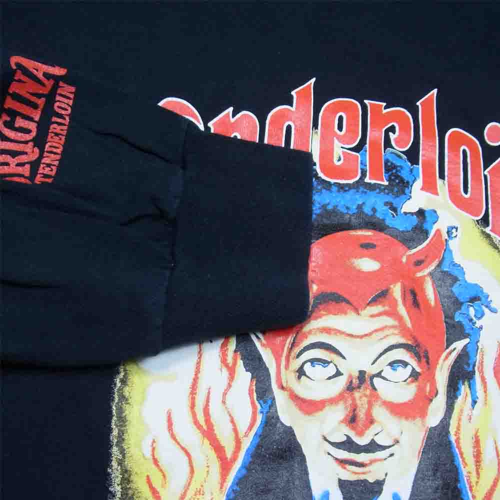 TENDERLOIN テンダーロイン T-TEE L/S ON ヤングオールドニック プリント 長袖Ｔシャツ ネイビー系 XL【中古】