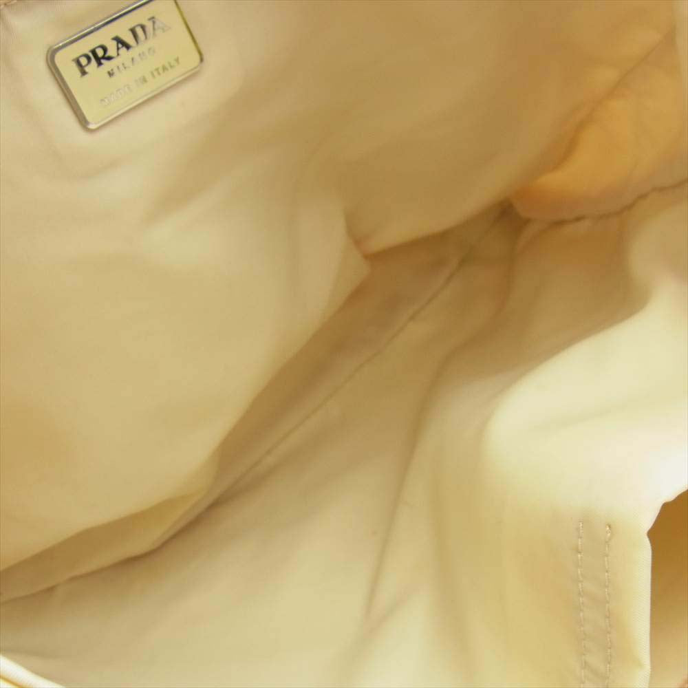 PRADA プラダ B8166 クリアハンドル トートバッグ ベージュ系【中古】