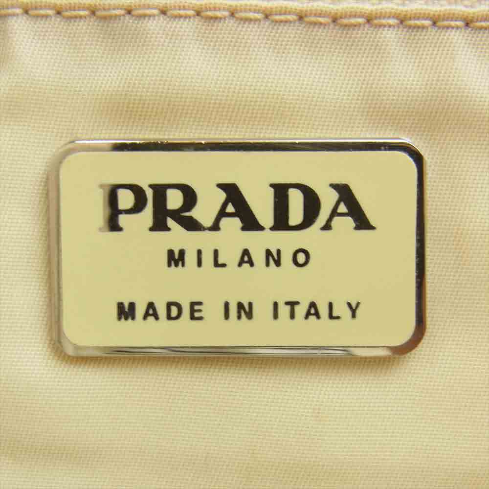 PRADA プラダ B8166 クリアハンドル トートバッグ ベージュ系【中古】