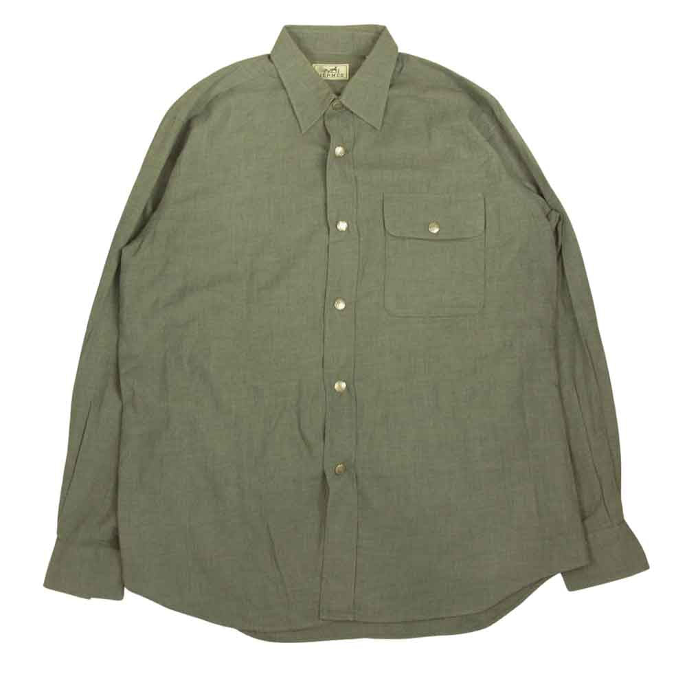 HERMES エルメス ソルド品 フランス製  グレー系 S【中古】