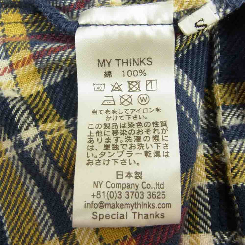 マイシンクス MYTHINKS チェック ワイドシルエット ネルシャツ