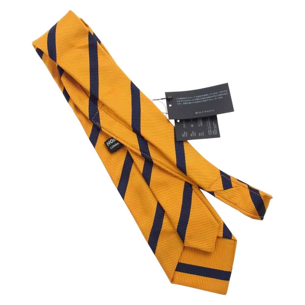 COMME des GARCONS コムデギャルソン HOMME DEUX オムドゥ DH-K414 シルク100％ ストライプ ネクタイ イエロー系【新古品】【未使用】【中古】