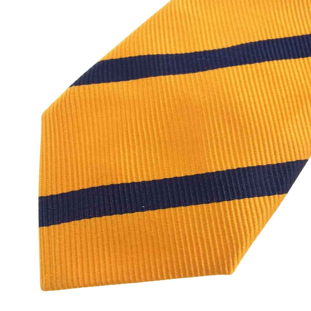 COMME des GARCONS コムデギャルソン HOMME DEUX オムドゥ DH-K414 シルク100％ ストライプ ネクタイ イエロー系【新古品】【未使用】【中古】