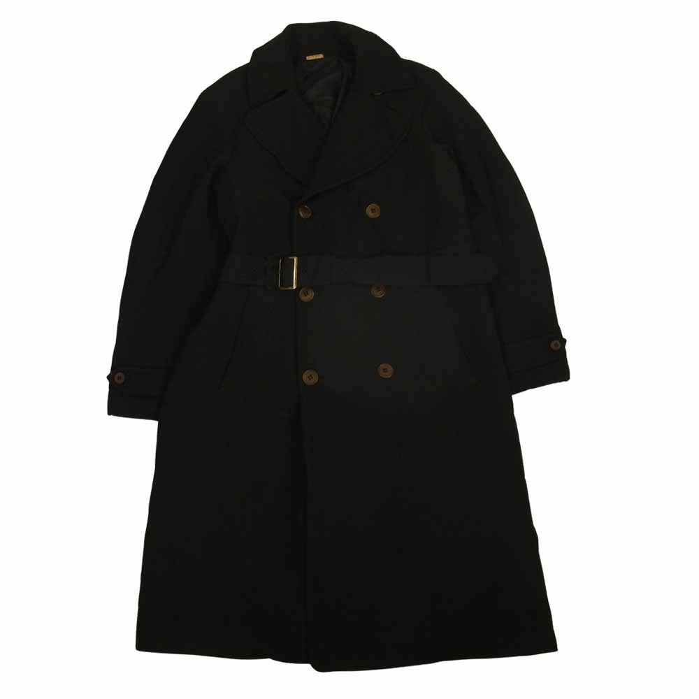 COMME des GARCONS コムデギャルソン HOMME DEUX オムドゥ 19AW DD-C003 ポリ縮 エステル縮絨 トレンチコート ブラック系 M【美品】【中古】